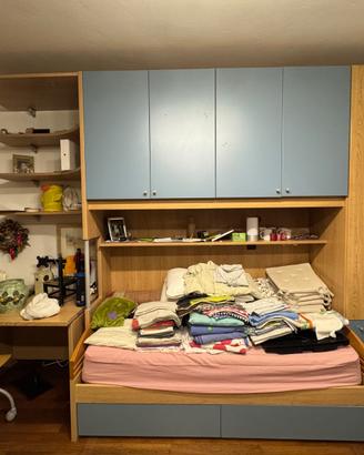 Cameretta Bambini Azzurra con Scrivania