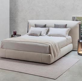 letto amal flou pelle bianca