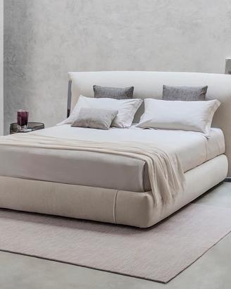 letto amal flou pelle bianca