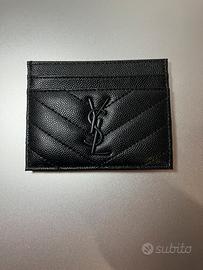 Porta carte YSL nero in pelle