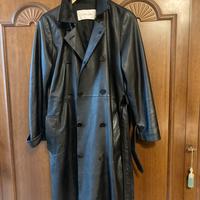 Trench in pelle nero Calvin Klein