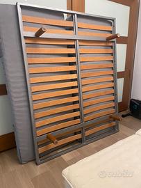 Rete con doghe in legno e materassi singoli