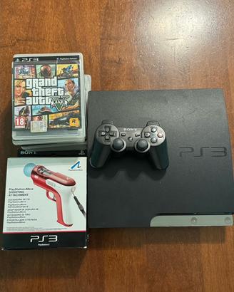 Playstation 3 slim+joystick+8 giochi+Move shooting