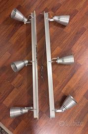 Coppia plafoniere/faretti 3 luci orientabili 107cm