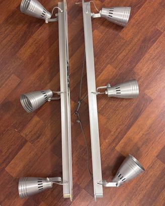Coppia plafoniere/faretti 3 luci orientabili 107cm