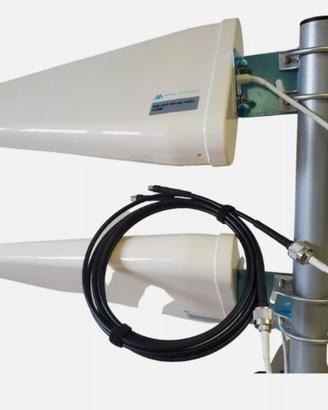 Coppia antenne LPDA 4G/LTE con cavo e connettori