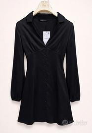 Abito nero satinato ZARA elegante taglia L