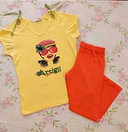 Completo bambina 12 anni, t-shirt estiva e bermuda
