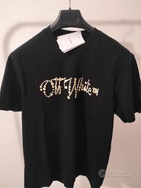 T-Shirt Off White perlé decorate varie taglie.