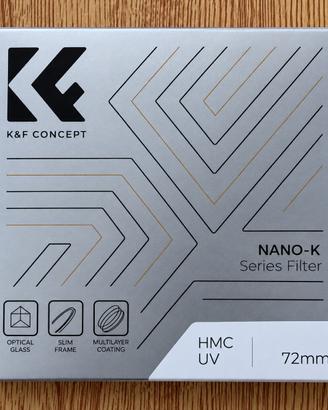 K&F Concept Nano-K HMC UV 72mm Filtro UV Nuovo