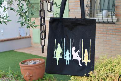 Shopper in tela "Altalene" - Dipinta a mano