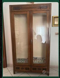 Vetrina Antica Anni '20 in Legno Massello