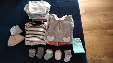 Lotto 52 pezzi abbigliamento neonato 0-3 mesi