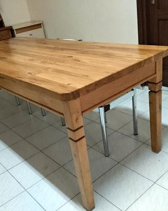 tavolo rettangolare 220x90 in legno di quercia 