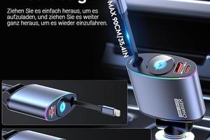 CARICA BATTERIA AUTO RETRATTILE IPHONE e USBC