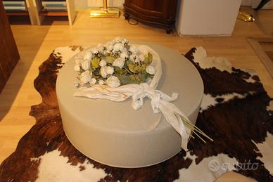 Pouf tondo in tessuto sfoderabile