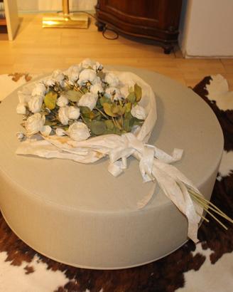 Pouf tondo in tessuto sfoderabile