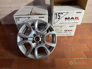 Cerchi in lega Mak Torino W 15” per Fiat 500
