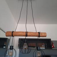 Lampadario a sospensione in legno