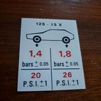 Tagliandino pressione gomme pneumatici Citroen 2CV