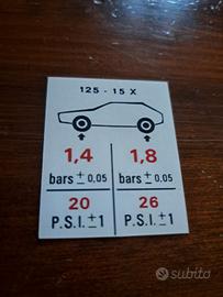 Tagliandino pressione gomme pneumatici Citroen 2CV