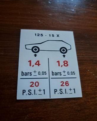 Tagliandino pressione gomme pneumatici Citroen 2CV