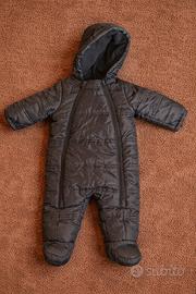 Cappotto neonato imbottito con cappuccio 6/9 mesi