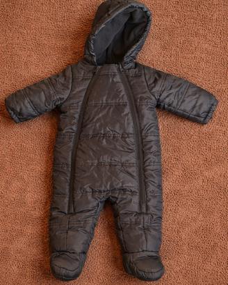 Cappotto neonato imbottito con cappuccio 6/9 mesi