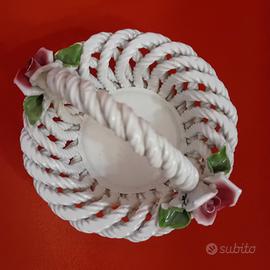 CESTINO CERAMICA BASSANO BIANCO ROSE