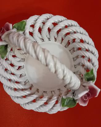 CESTINO CERAMICA BASSANO BIANCO ROSE