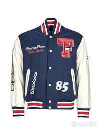 Giubbotto Tommy Jeans College Varsity Blu e Bianco