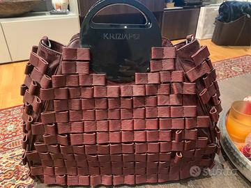 Borsa Krizia bordeaux pelle