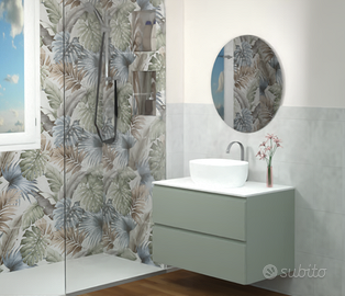 Mobile Bagno con Lavabo da appoggio e Specchio