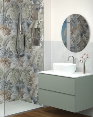 Mobile Bagno con Lavabo da appoggio e Specchio