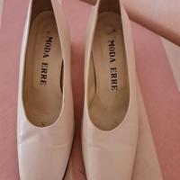 Décolleté avorio in pelle, scarpe da sposa