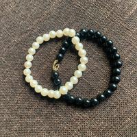 Bracciali perle bianche e nere