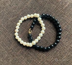 Bracciali perle bianche e nere