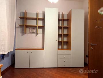 Armadio cameretta componibile con libreria