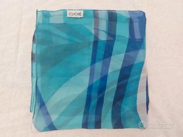 Foulard azzurro blu e bianco