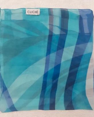 Foulard azzurro blu e bianco