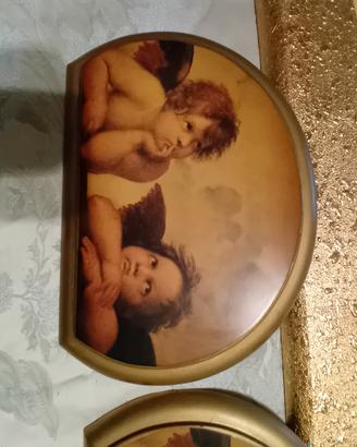 quadri in legno raffigurante angeli