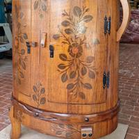 Mobile Botte Porta Vini Rovere Anni '70 Restaurato