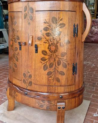 Mobile Botte Porta Vini Rovere Anni '70 Restaurato