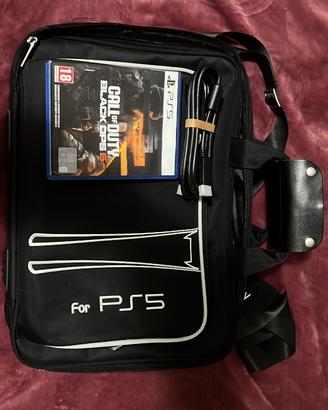PlayStation 5 + borsa da trasporto + monitor da 34