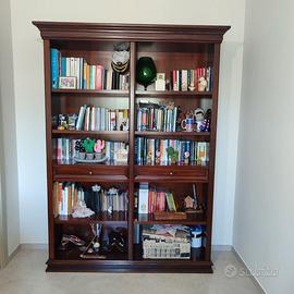 Scrivania, sedia e libreria legno massello