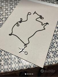 Collana in acciaio con 2 pendenti