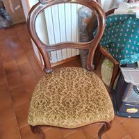 Sedie legno con seduta in tessuto