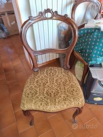 Sedie legno con seduta in tessuto