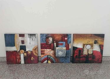 Set tre tele quadri 50 x 50