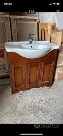 Mobile bagno in legno 3 ante più specchiera